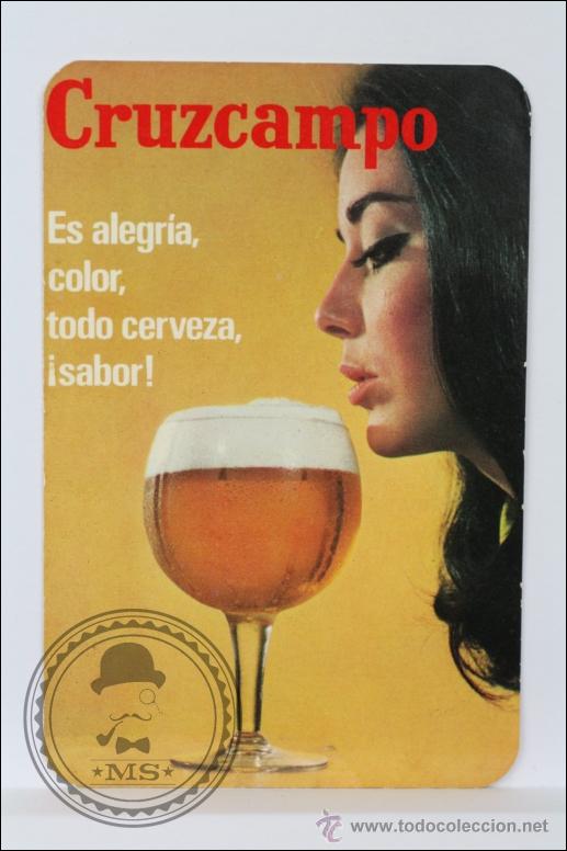 Calendars: Calendario de Bolsillo - A&ntilde;o 1970 - Publicidad de Cerveza Cruzcampo - Chica