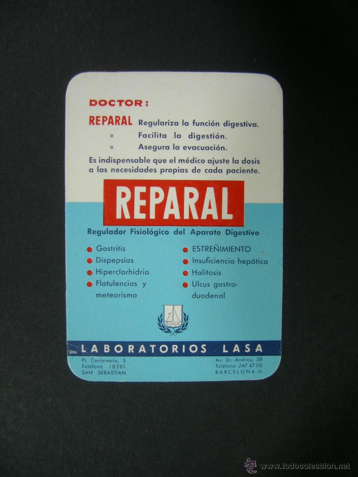 Calendars: CALENDARIO 1966 - REPARAL DE LABORATORIOS LASA, S. SEBASTIAN - TAMA&Ntilde;O CHICO 52X75MM