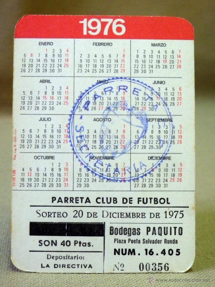 Calendriers: CALENDARIO DE BOLSILLO, 1976, EROTICO, CHICAS, PARTICIPACION LOTERIA, PARRETA CLUB DE FUTBOL