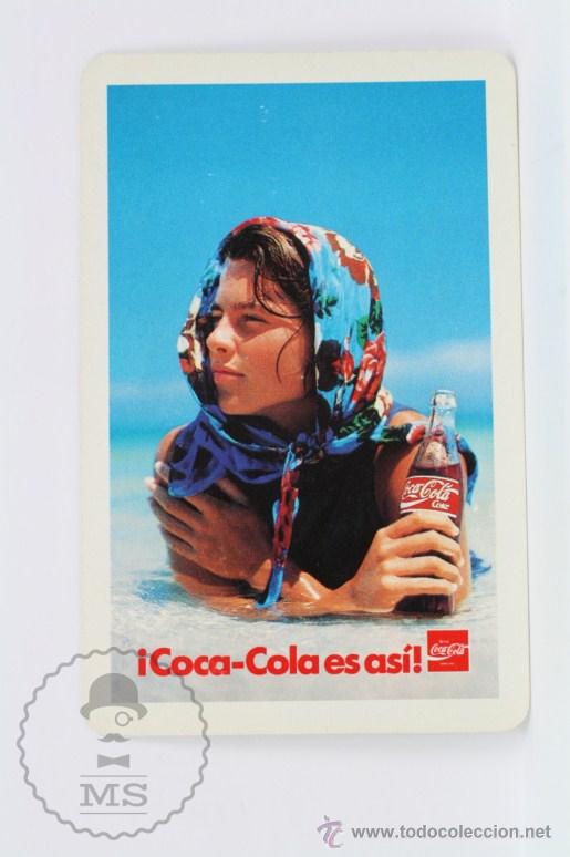 Calendriers: Calendario de Bolsillo H. Fournier - Publicidad Coca-Cola - A&ntilde;o 1988 - &iexcl;Coca-Cola es As&iacute;! - Chica