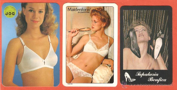Kalender: 3 CALENDARIOS DE DE BOLSILLO PUBLICITARIOS DE PORTUGAL A&Ntilde;OS 1985 - 1989 CHICAS