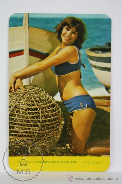 Kalender: Calendario Publicitario de Bolsillo - Chica en la Playa - Serie 22, N&ordm; 9 - A&ntilde;o 1967