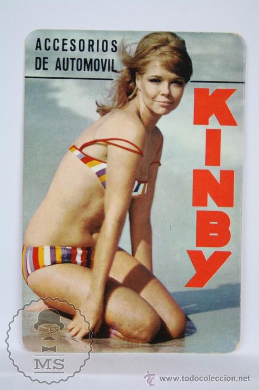 Kalender: Calendario Publicitario de Bolsillo - Accesorios Autom&oacute;vil Kinby - A&ntilde;o 1968 - Chica