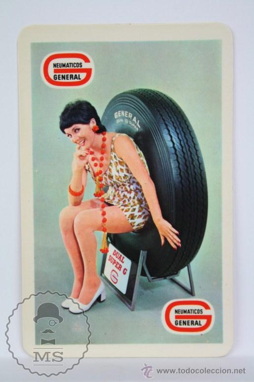 Kalender: Calendario Publicitario de Bolsillo - Publicidad de Neum&aacute;ticos General - A&ntilde;o 1971 - Chica