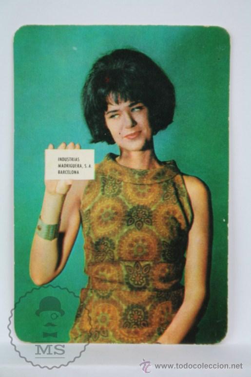 Kalender: Calendario Publicitario de Bolsillo - Publicidad de Industrias Madriguera, SA - A&ntilde;o 1966 - Chica