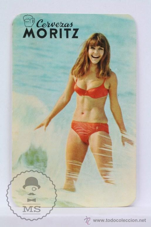 Calendars: Calendario Publicitario de Bolsillo - Publicidad de Cervezas Moritz - A&ntilde;o 1969 - Chica