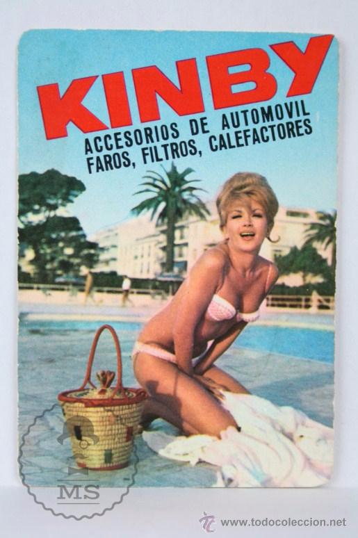 Kalender: Calendario Publicitario de Bolsillo - Accesorios Autom&oacute;vil Kinby - Chica - A&ntilde;o 1966