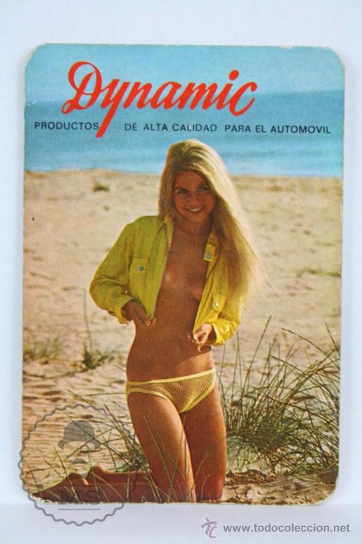 Kalender: Calendario Publicitario de Bolsillo - Publicidad de Dynamic. Productos Autom&oacute;vil - A&ntilde;o 1972 - Chica