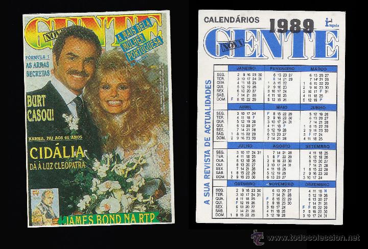 Calendars: CALENDARIO, PUBLICADO PORTUGAL, A&Ntilde;O:1989 - REVISTA GENTE