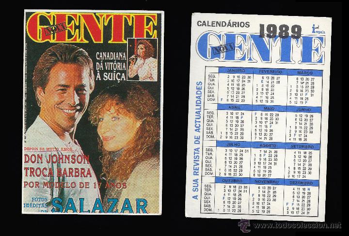 Calendriers: CALENDARIO, PUBLICADO PORTUGAL, A&Ntilde;O:1989 - REVISTA GENTE
