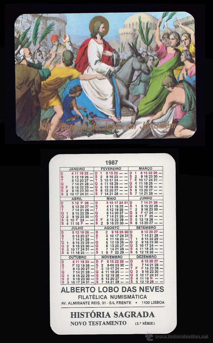 Calendriers: CALENDARIO, PUBLICADO PORTUGAL, A&Ntilde;O:1987 - SERIE RELIGION - HISTORIA SAGRADA