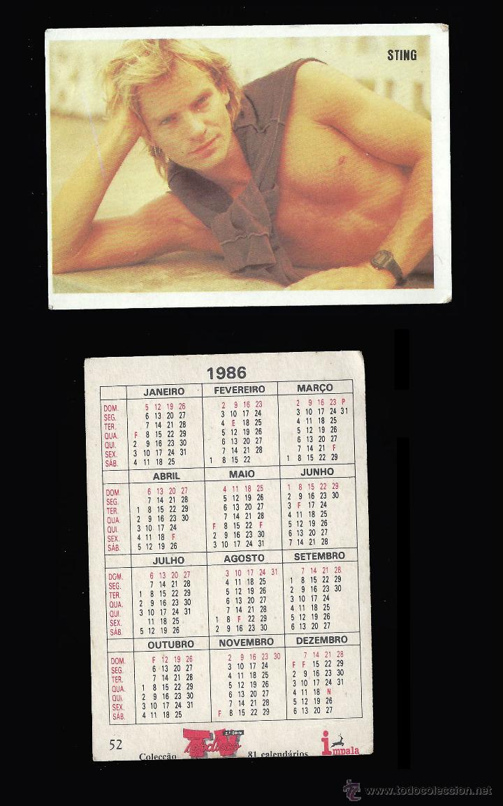 Calendars: CALENDARIO, PUBLICADO PORTUGAL, A&Ntilde;O:1986 - STING