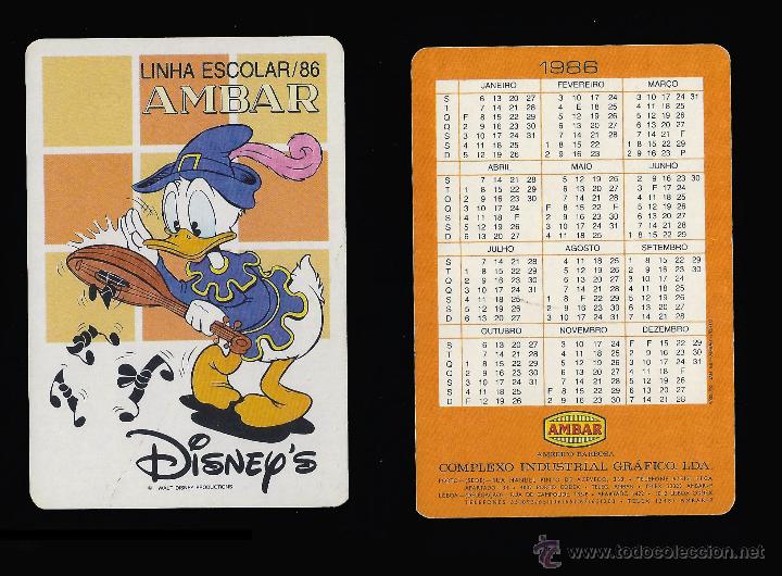 Calendriers: CALENDARIO, PUBLICADO PORTUGAL, A&Ntilde;O:1986 - DISNEY&acute;S