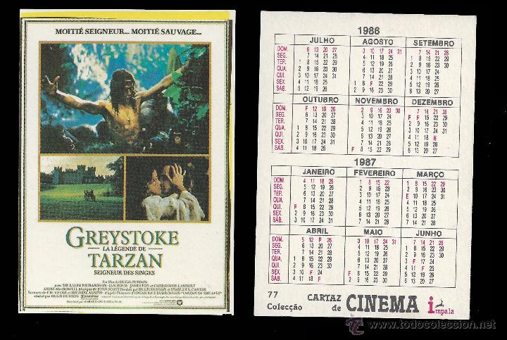 Calendriers: CALENDARIO, PUBLICADO PORTUGAL, A&Ntilde;O:1986 - SERIE CINE - TARZAN