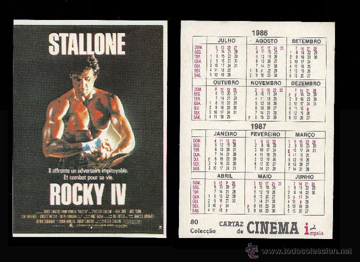 Calendriers: CALENDARIO, PUBLICADO PORTUGAL, A&Ntilde;O:1986 - SERIE CINE - ROCKY IV