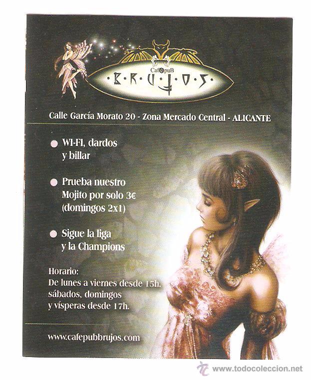 Kalender: CALENDARIO DE BOLSILLO PUBLICITARIO A&Ntilde;O 2010 CHICA - CAF&Eacute; PUB BRUJOS - ALICANTE