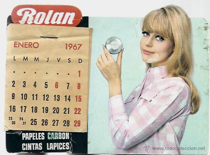 Calendriers: CALENDARIO DE MESA - ROLAN, CINTAS - PAPEL- CARBON -LAPICES A&Ntilde;O 1967