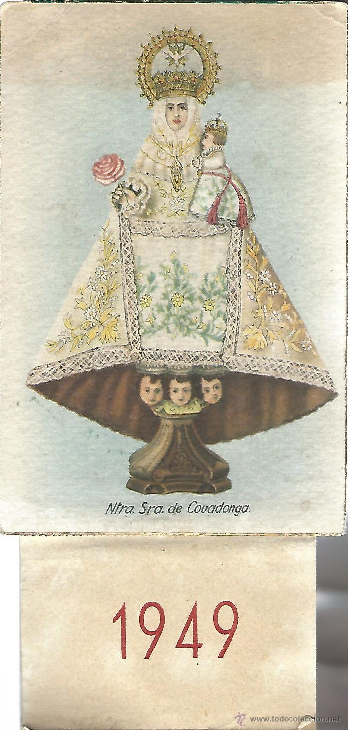 Calendars: CALENDARIO POSTAL DE Ntra.Sra. DE COVADONGA DE 1949