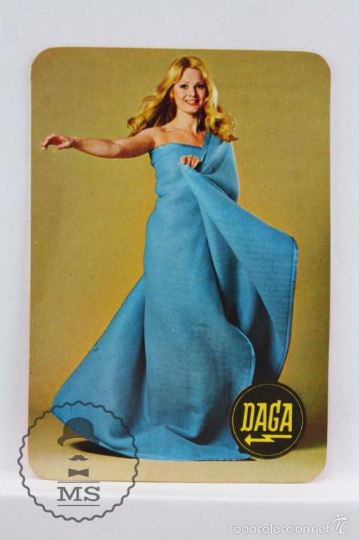 Calendriers: Calendario Publicitario de Bolsillo - Mantas y Almohadillas El&eacute;ctricas Daga - A&ntilde;o 1975 - Chica