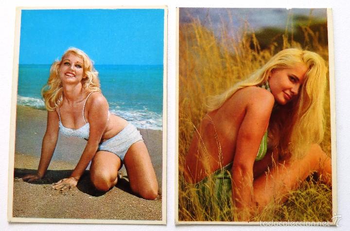 Calendriers: CALENDARIO DE BOLSILLO 1971. EROTICO. CHICAS. SERIE 4 PLAYA. N&ordm; 1 Y 6. PUBLICIDAD PRODUCTOS DOBLAS.