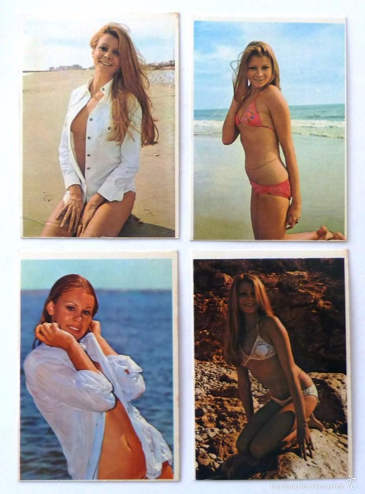 Calendriers: CALENDARIO DE BOLSILLO 1975. EROTICO. CHICAS. SERIE 75 B3 - PLAYA. N&ordm; 9-10-11-12. BAR ACUARIO. CADIZ