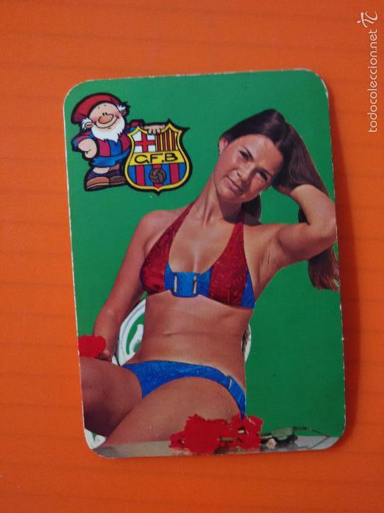 Kalender: CALENDARIO CHICA SEXY - FUTBOL - BARCELONA A&Ntilde;O 1975 CON PUBLICIDAD TRASERA - MUJER BIKINI