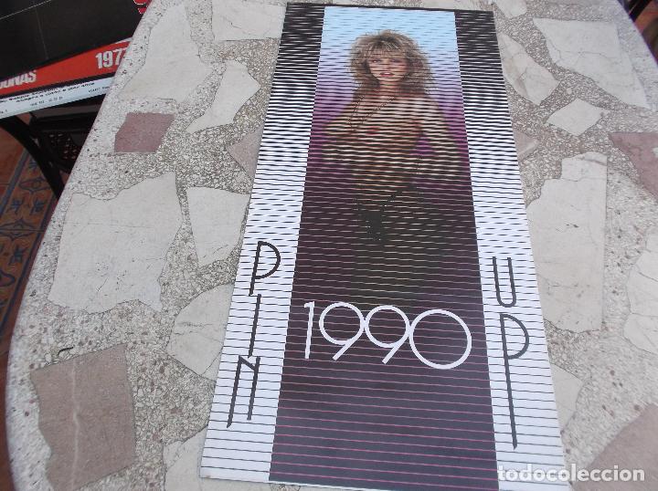 Kalender: calendario gran formato 32x69, en italiano 1990, pin-up, 6 fotos de chicas, 2 por mes, silca