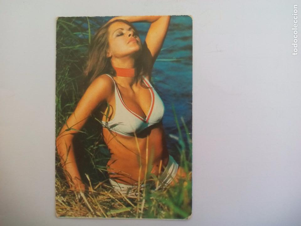 Calendars: Calendario de bolsillo Chica, er&oacute;tico 1974 Bodega Manolo vinos licores Matar&oacute; Serie 74B2 Playa 2 n&ordm;7