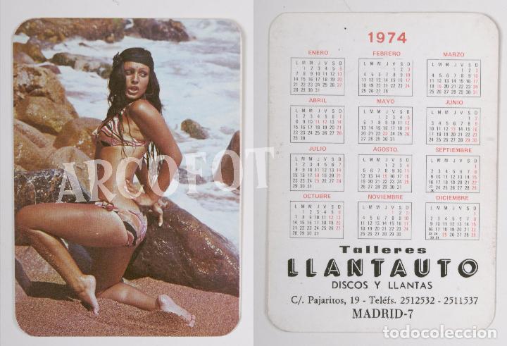 Calendriers: 1974 - Calendario er&oacute;tico de bolsillo - Talleres LLANTAUTO Discos y llantas - Madrid