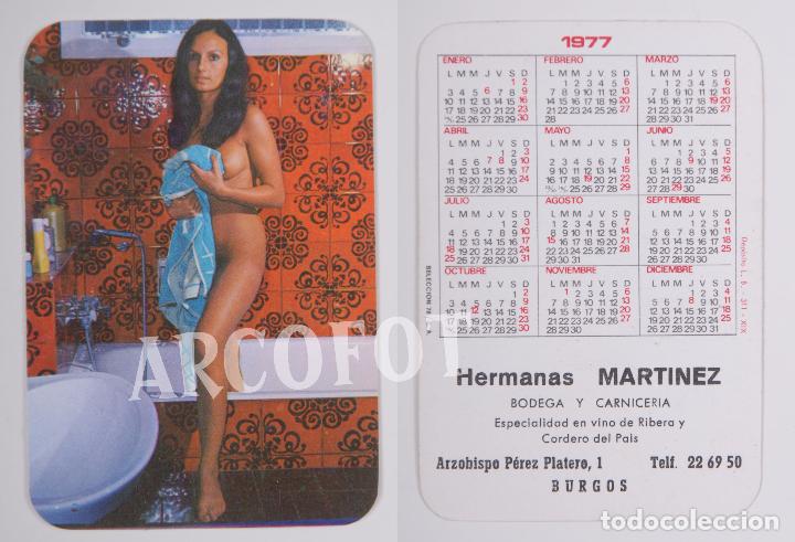 Calendriers: 1977 - Calendario er&oacute;tico de bolsillo - Hermanas MART&Iacute;NEZ - Bodega y Carnicer&iacute;a - Burgos