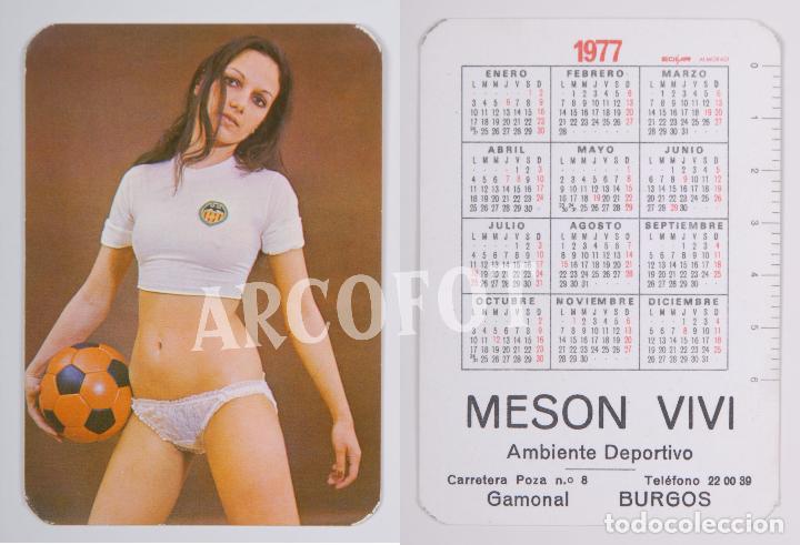 Calendriers: 1977 - Calendario er&oacute;tico de bolsillo - Mes&oacute;n VIVI - Burgos - Valencia C.F.