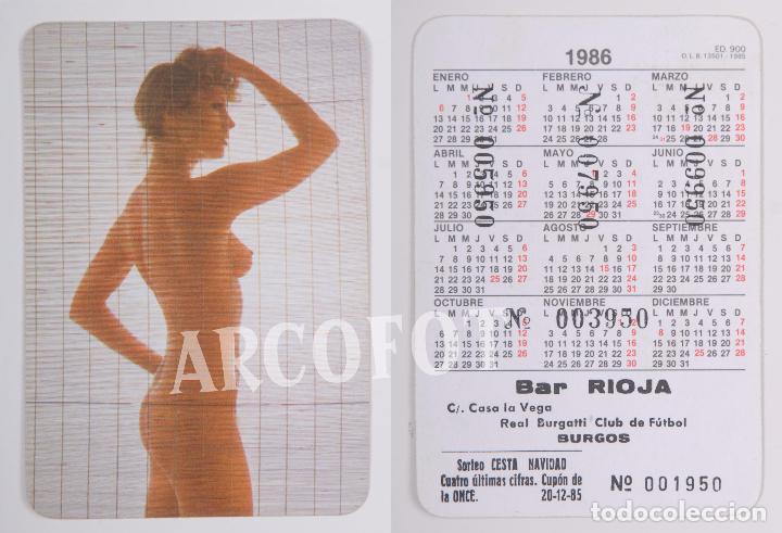 Calendriers: 1986 - Calendario er&oacute;tico de bolsillo - Bar RIOJA - Real Burgatti Club de F&uacute;tbol - Burgos