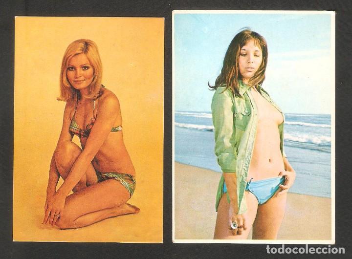 Kalender: 2  CALENDARIOS  DE BOLSILLO DE SERIE A&Ntilde;O 1975 CHICAS  -  SIN PUBLICIDAD - VER FOTO DE REVERSOS