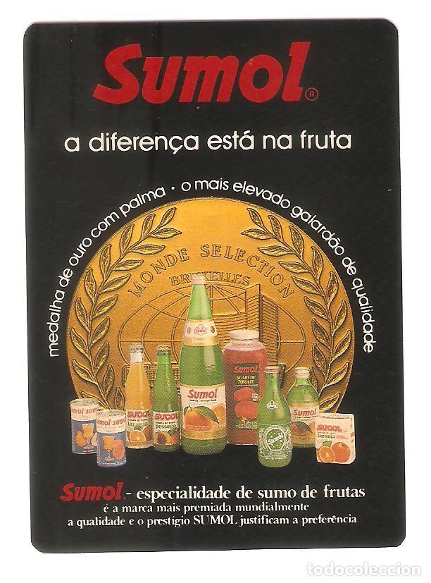 Kalender: CALENDARIO DE BOLSILLO PUBLICITARIO PORTUGAL  A&Ntilde;O  1986  BEBIDAS - ZUMOS - SUMOL