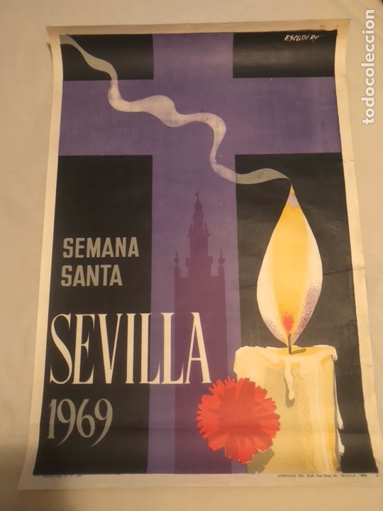 Calendriers: Cartel Semana Santa sevilla 1969.escudero.graficas del sur