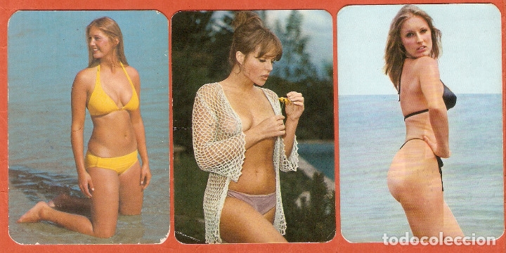Calendars: 3 CALENDARIOS BOLSILLO A&Ntilde;OS 1976 - 1997 CHICAS - DESNUDOS - BARRACAS DE ALICANTE - FOTO REVERSOS