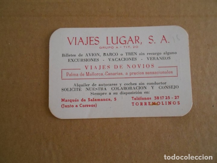 Calendars: calendario de  bolsillo  de torremolinos a&ntilde;o 1971