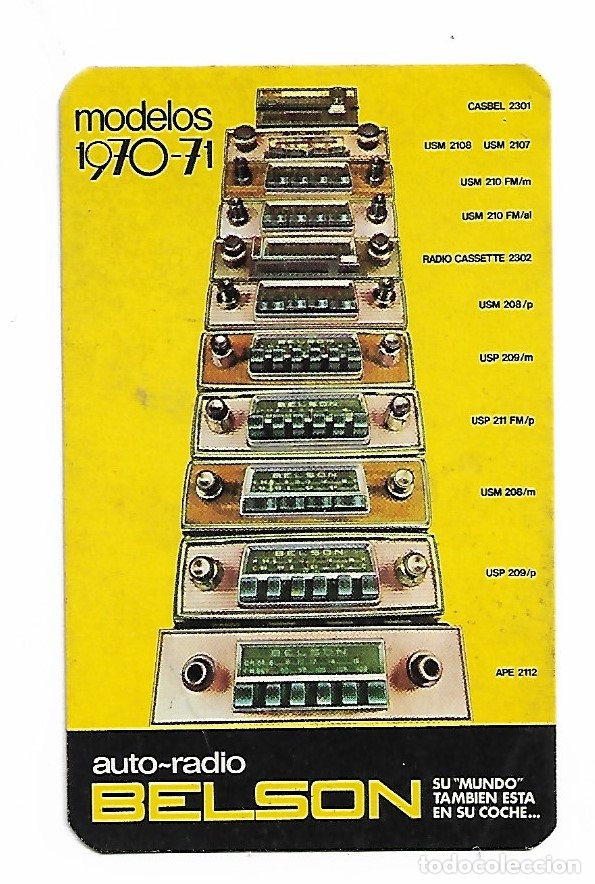 Kalender: Auto radio Belson calendario para 1971