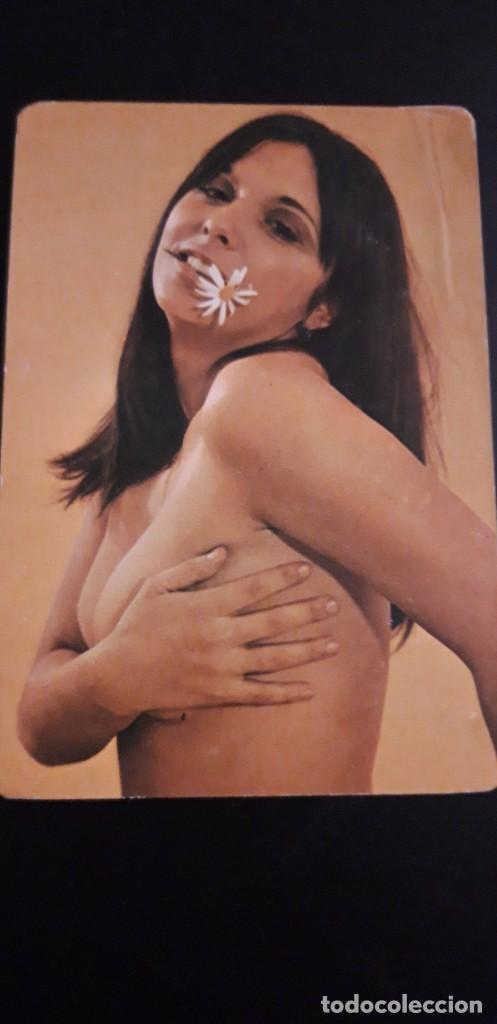 Calendriers: 1 CALENDARIO DE ** CHICA CON FLOR ** A&Ntilde;O 1975 .CON PUBLICIDAD