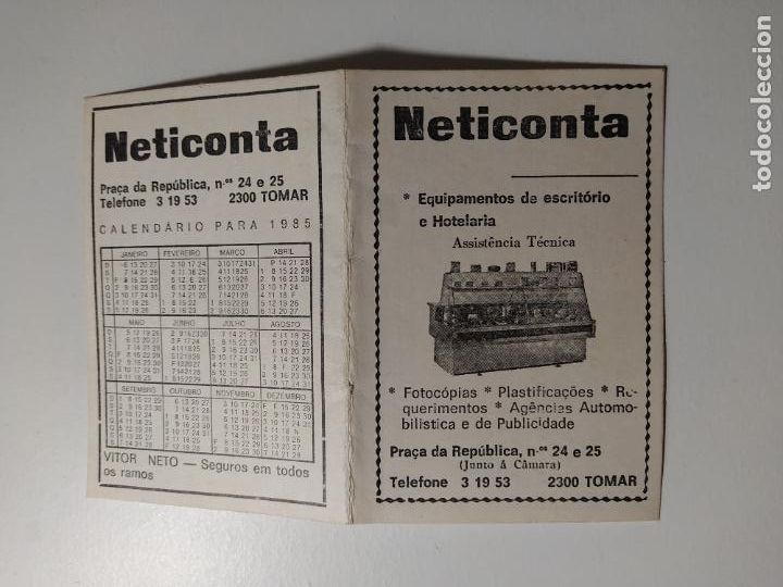 Calend&aacute;rios: CALENDARIO NETICONTA. TOMAR PORTUGAL. A&Ntilde;O 1985 TDKP16