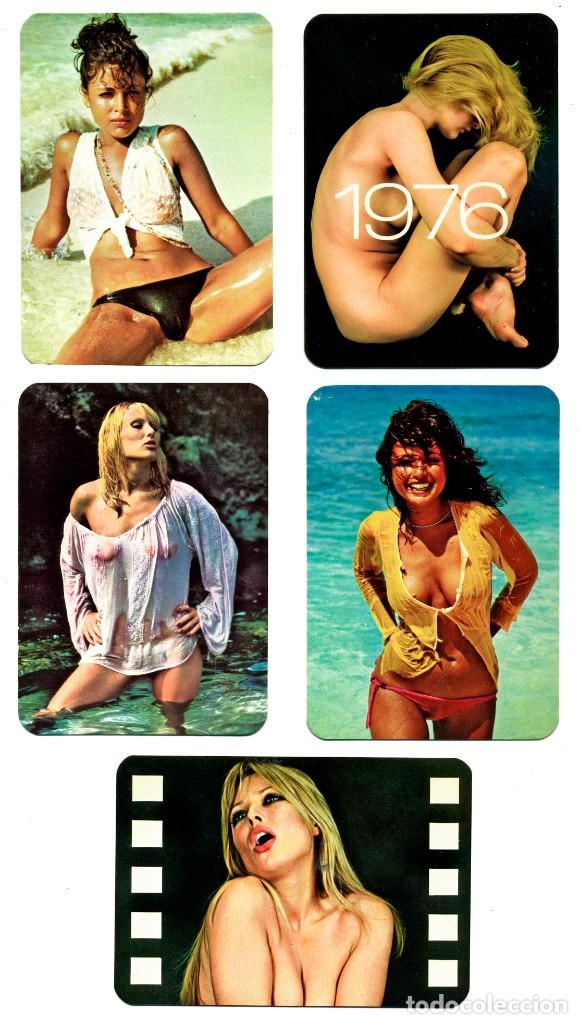 Calendriers: 5 CALENDARIOS DE BOLSILLO EROTICOS MUJERES SEXYS A&Ntilde;O 1976 REF 76-4