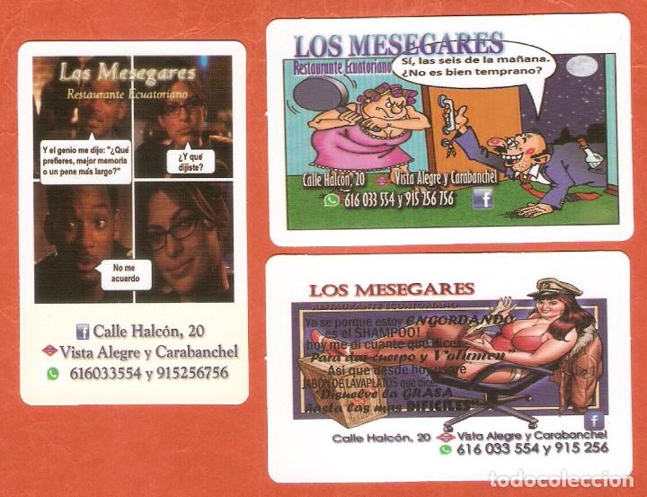 Calendars: 3 CALENDARIOS DE BOLSILLO PUBLICITARIOS A&Ntilde;O 2015 HUMOR - LOS MESEGARES - RESTAURANTE ECUATORIANO