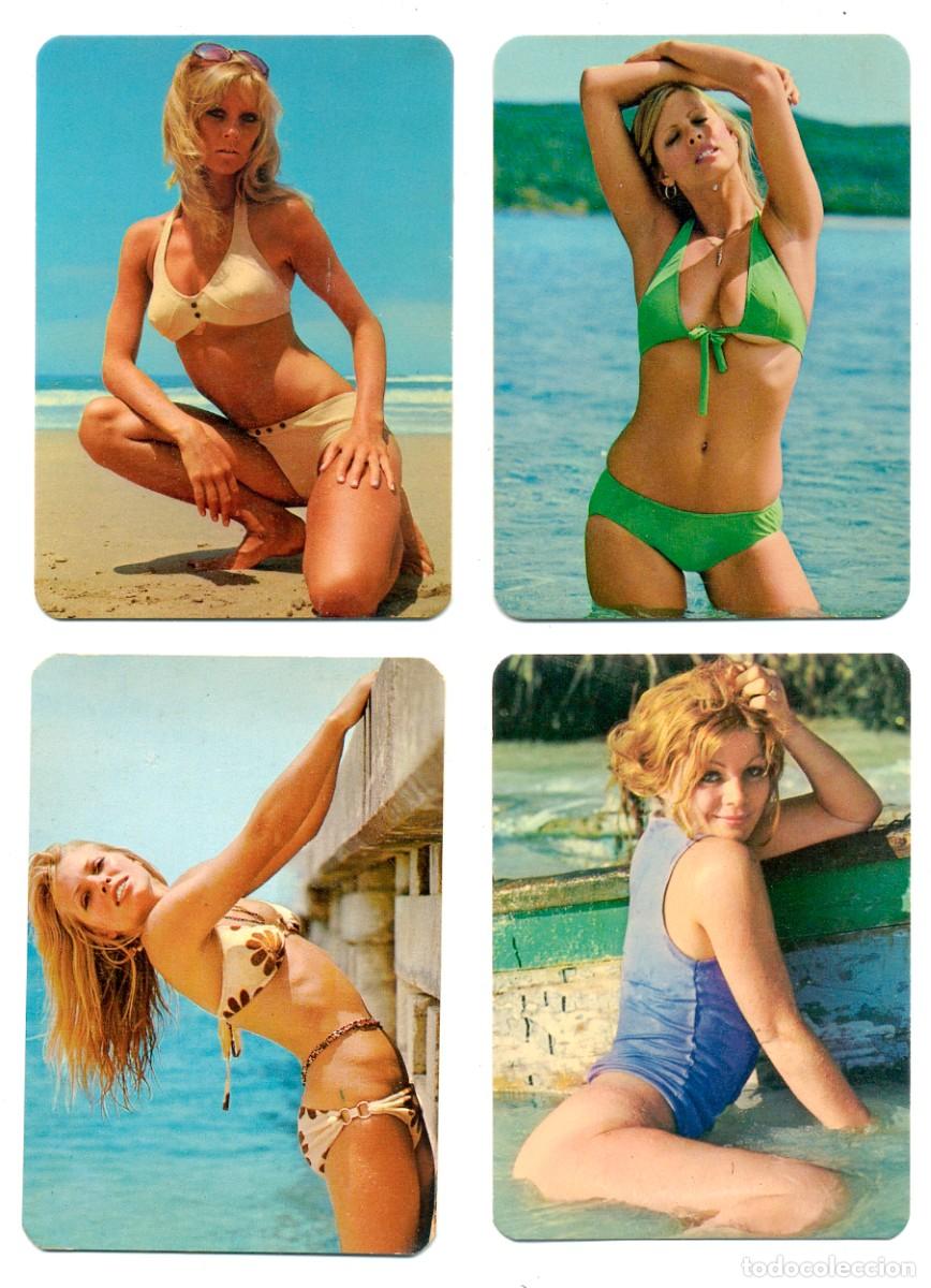 Kalender: 4 CALENDARIOS DE BOLSILLO MUJERES SEXYS - DESNUDO FEMENINO - EROTISMO FEMENINO - 1975 REF 75-5