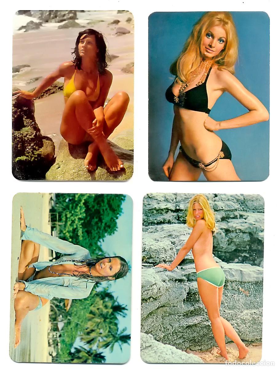 Kalender: 4 CALENDARIOS DE BOLSILLO MUJERES SEXYS - DESNUDO FEMENINO - EROTISMO FEMENINO - 1975 REF 75-6