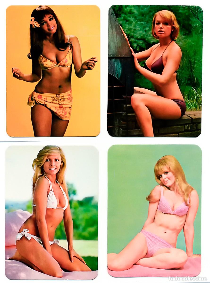 Kalender: 4 CALENDARIOS DE BOLSILLO MUJERES SEXYS - DESNUDO FEMENINO - EROTISMO FEMENINO - 1975 REF 75-7