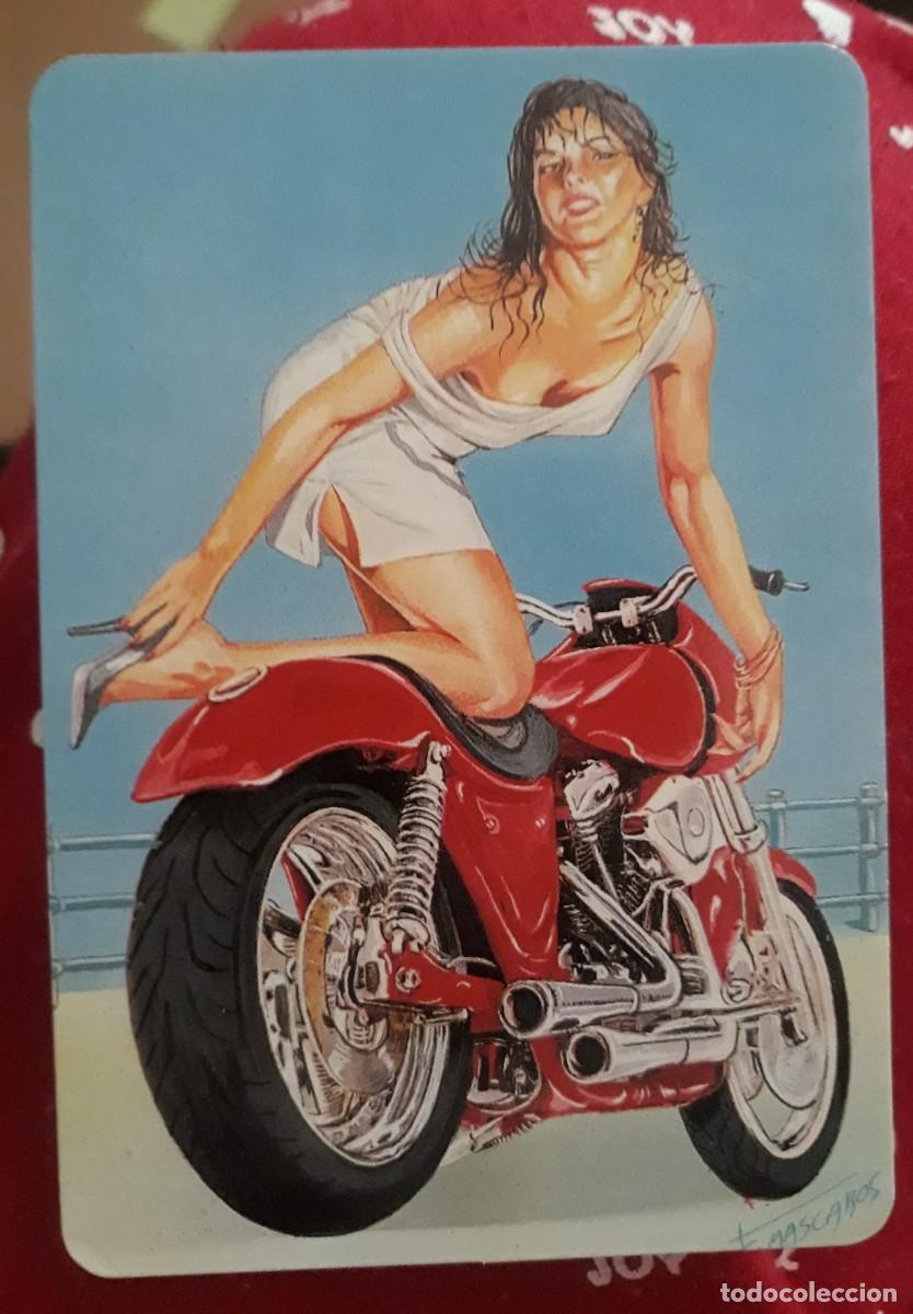 Kalender: -82228 CALENDARIO DIBUJO DESNUDO FEMENINO CON MOTO, A&Ntilde;O 1997, L 227, ER&Oacute;TICO