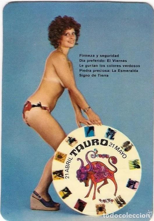 Calendars: -64882 CALENDARIO DESNUDO FEMENINO, HOROSCOPO TAURO, A&Ntilde;O 1977, SERIE DLB 283, CON PUBLICIDAD
