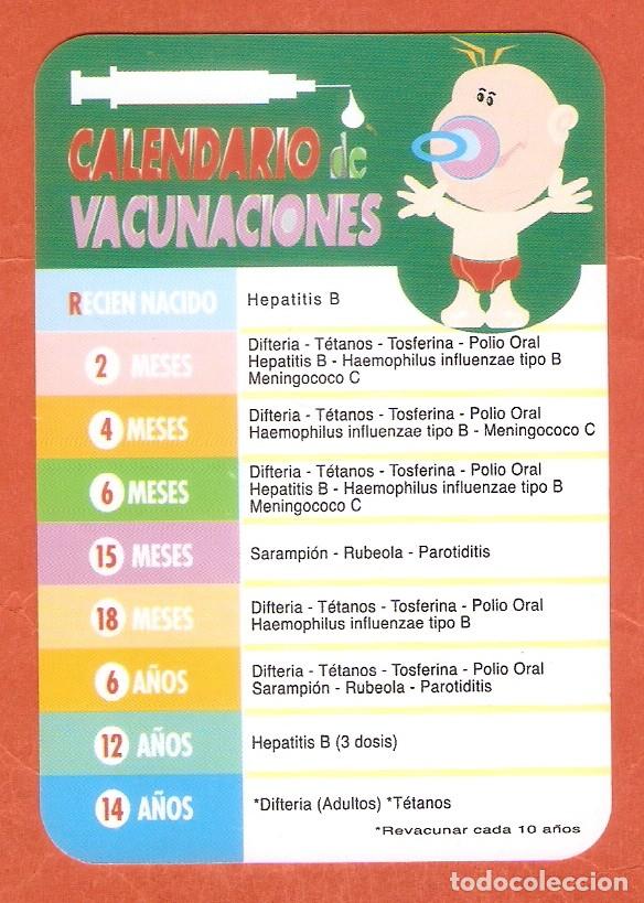 Kalender: CALENDARIO DE BOLSILLO SERIE EDIJAR A&Ntilde;O 2008 CALENDARIO DE VACUNACIONES - VER FOTO REVERSO