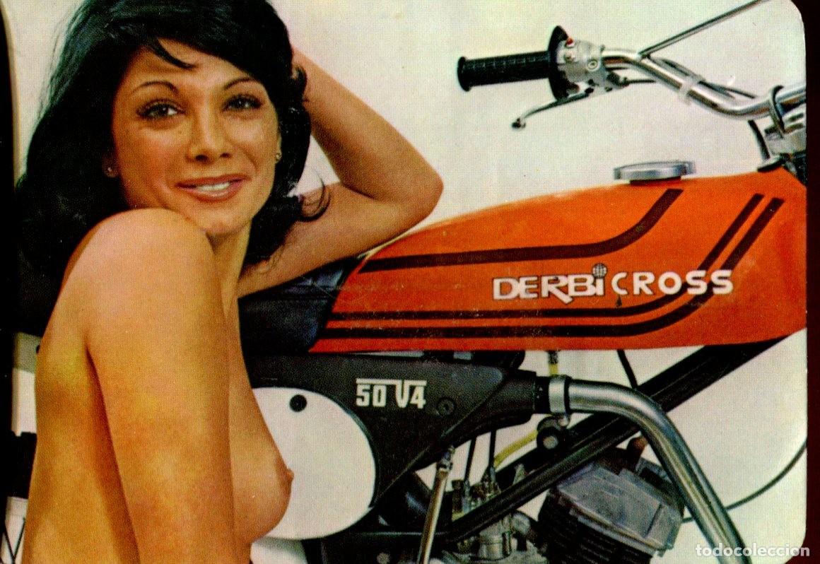 Calendriers: Calendario de bolsillo - Desnudo Femenino Y Motocicleta Derbi Cross 1977
