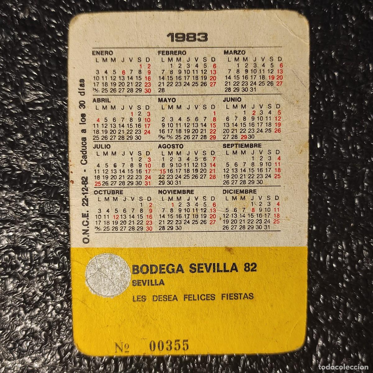 Kalender: CALENDARIO BOLSILLO CHICAS. BODEGA SEVILLA 82 SEVILLA 1983 ** T0